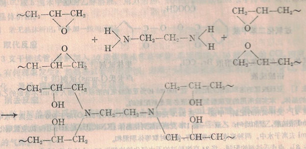 乙二胺与环氧树脂两端的环氧基的反应