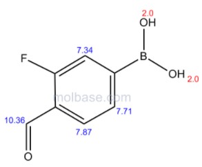 3-氟-4-醛基苯硼酸化学式结构图